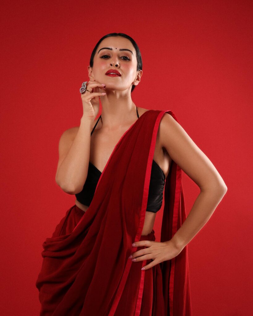 Anshu in Red Saree